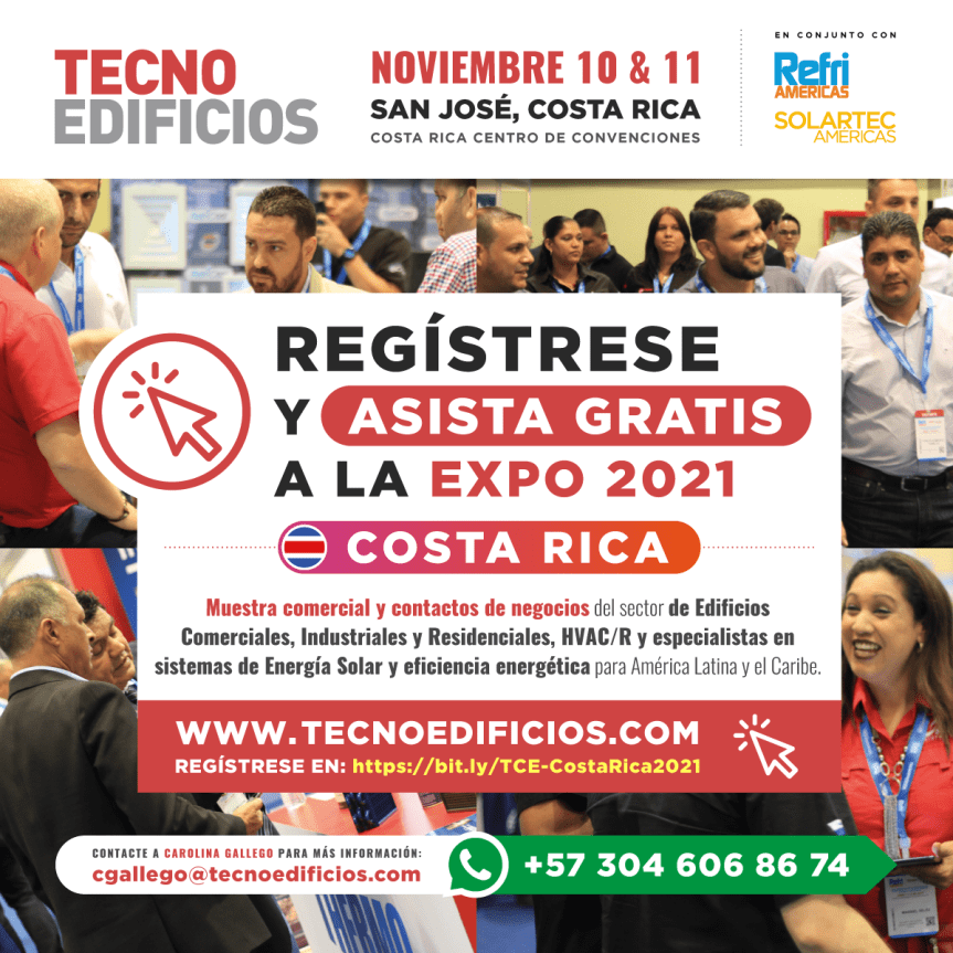 Evento: TecnoEdificios 2021 – Congreso y Feria para el Facility Management – 10 y 11 de Noviembre – Costa&nbsp;Rica